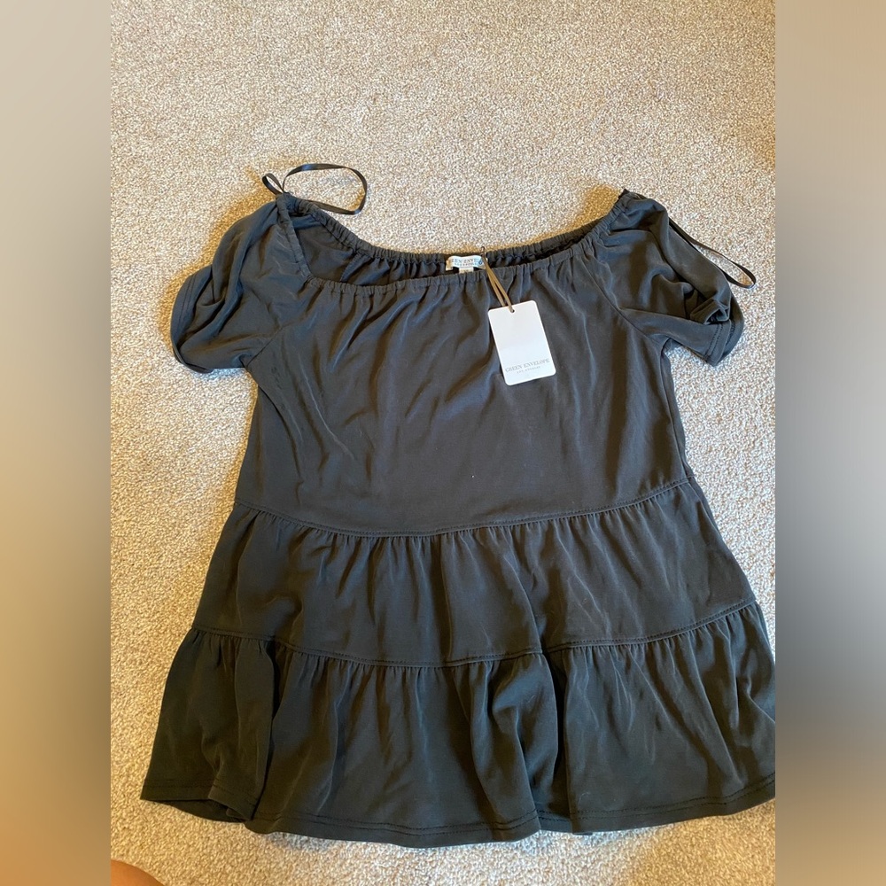 Black off the shoulder top
